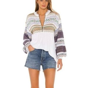 Free People white Cozy Cottage Sweater sz S